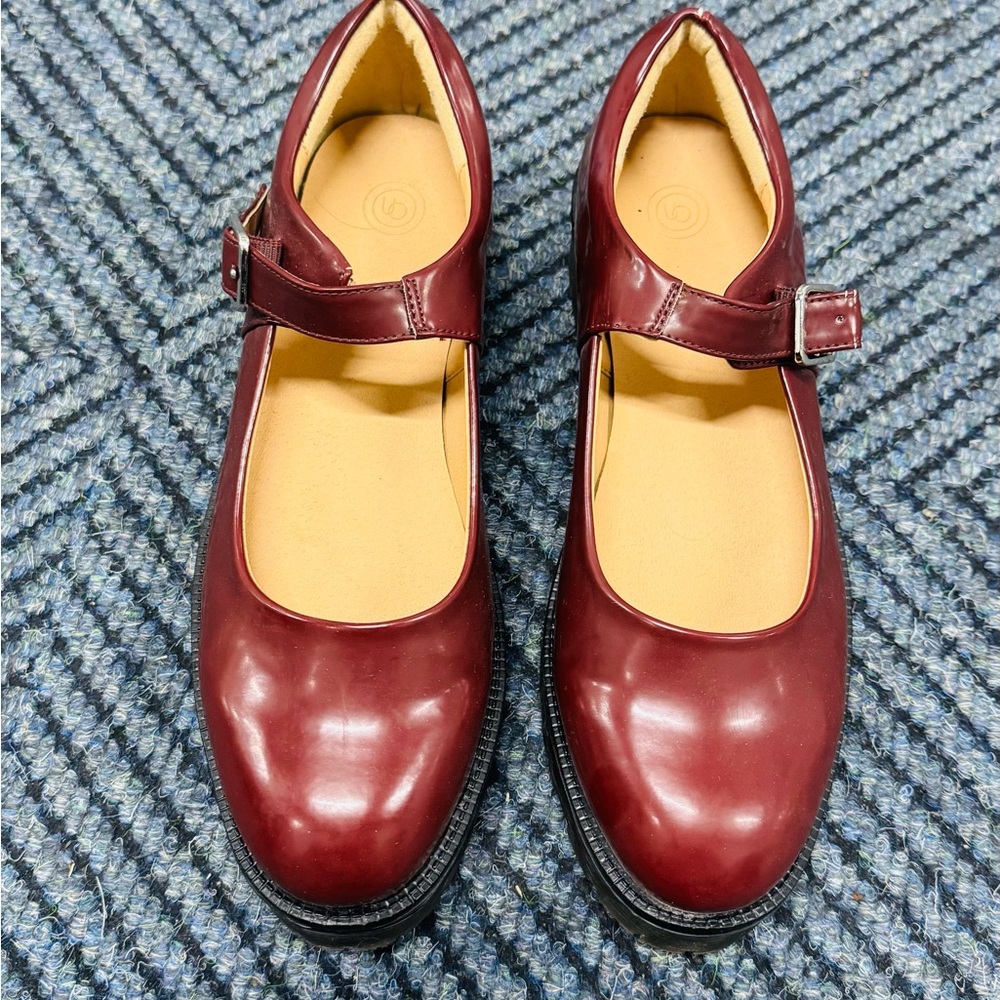 Urban Outfitters Deep Red Mary Jane Flats